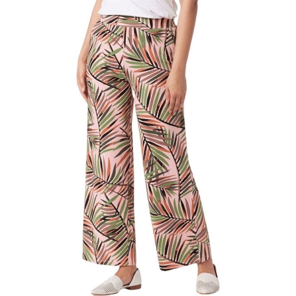 Denim & Co Beach Women's printed Jersey Pull-On Pants With Side Pockets